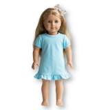 Blank 18 Inch Doll Puff Sleeve Ruffle Dress